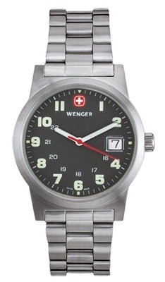Wenger Field Classic - black dial, stainless steel bracelet (20729073