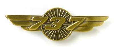 Значок Boeing 737 gold